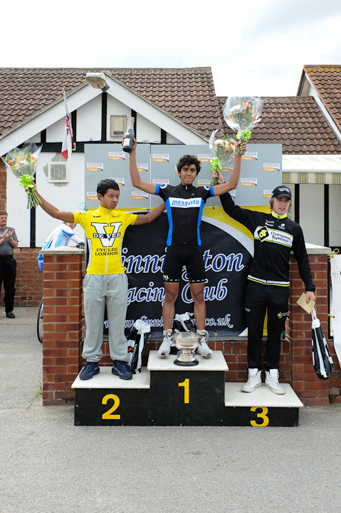 Alex Peters on the podium at Tom Simpson Memorial